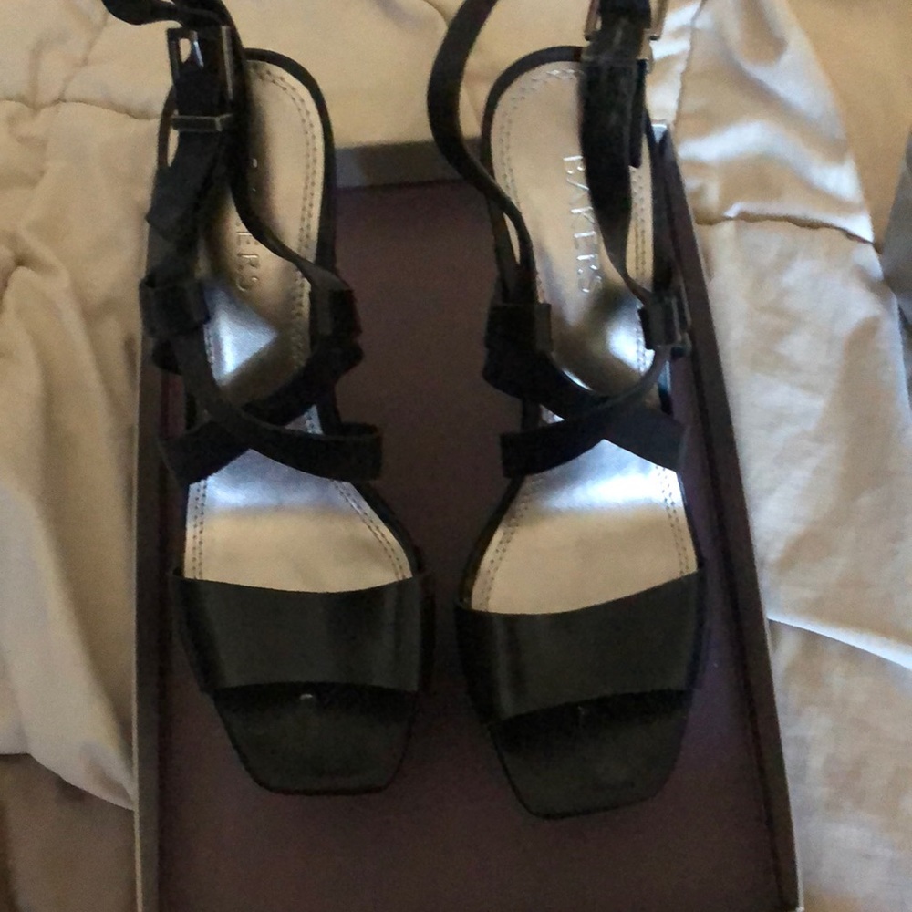 Bakers women shoes high heels leather square toe